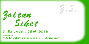 zoltan siket business card